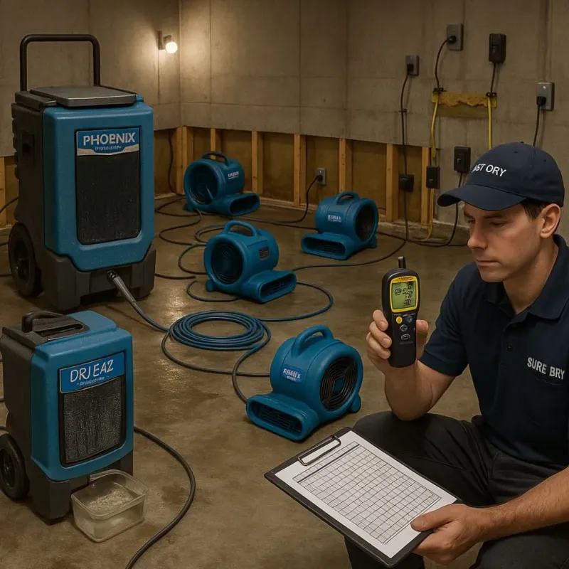 Structural Drying and Dehumidification process in Cleveland, OK